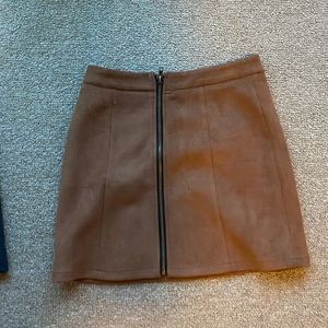 Velvet Zip Up Skirt